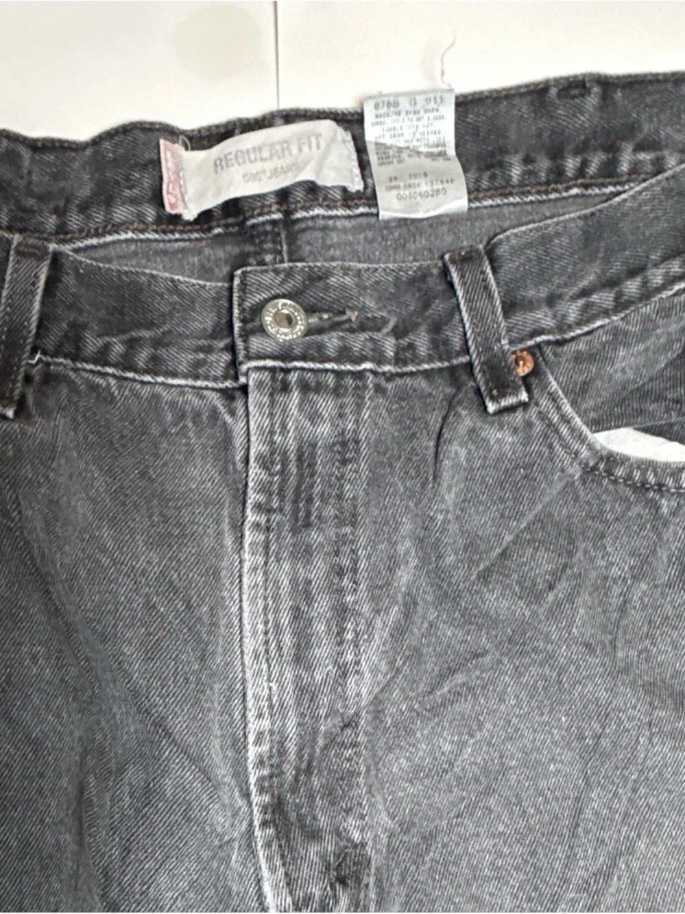 Levi's 505 Men's Washed Charcoal Black Slim Straight Denim Jeans 38x34
